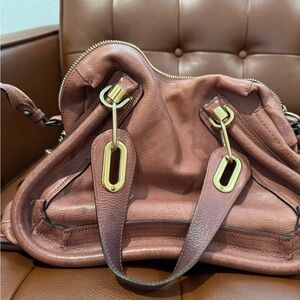 Chloe Paraty Rosewood Leather Handbag Medium